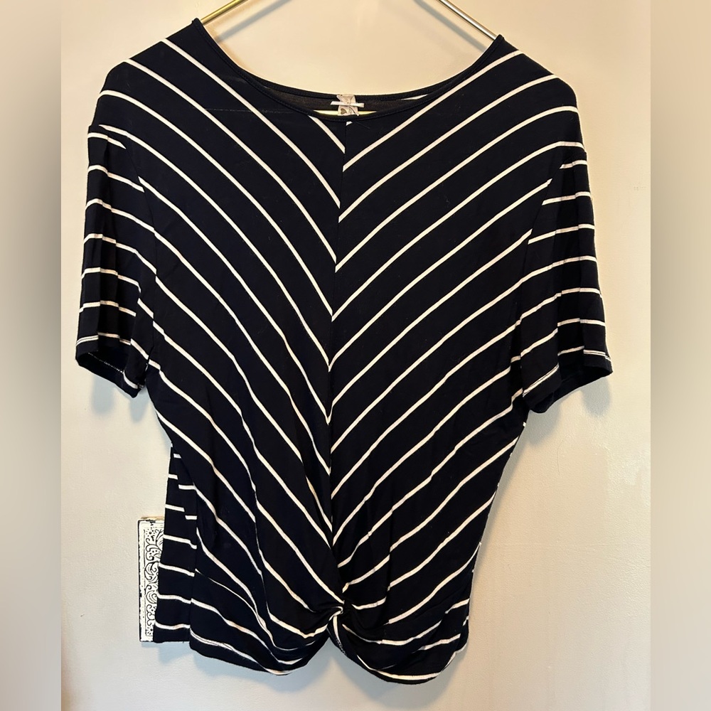 Striped Knot Detail Tee